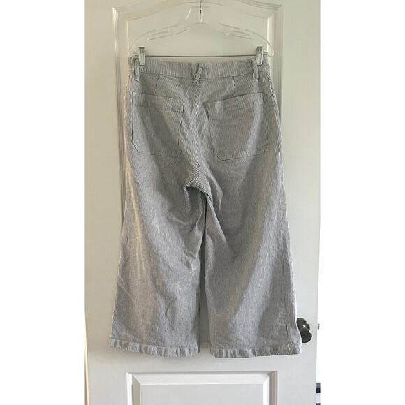 J. Crew Striped patch pocket wide leg cropped pant - Picture 3 of 10